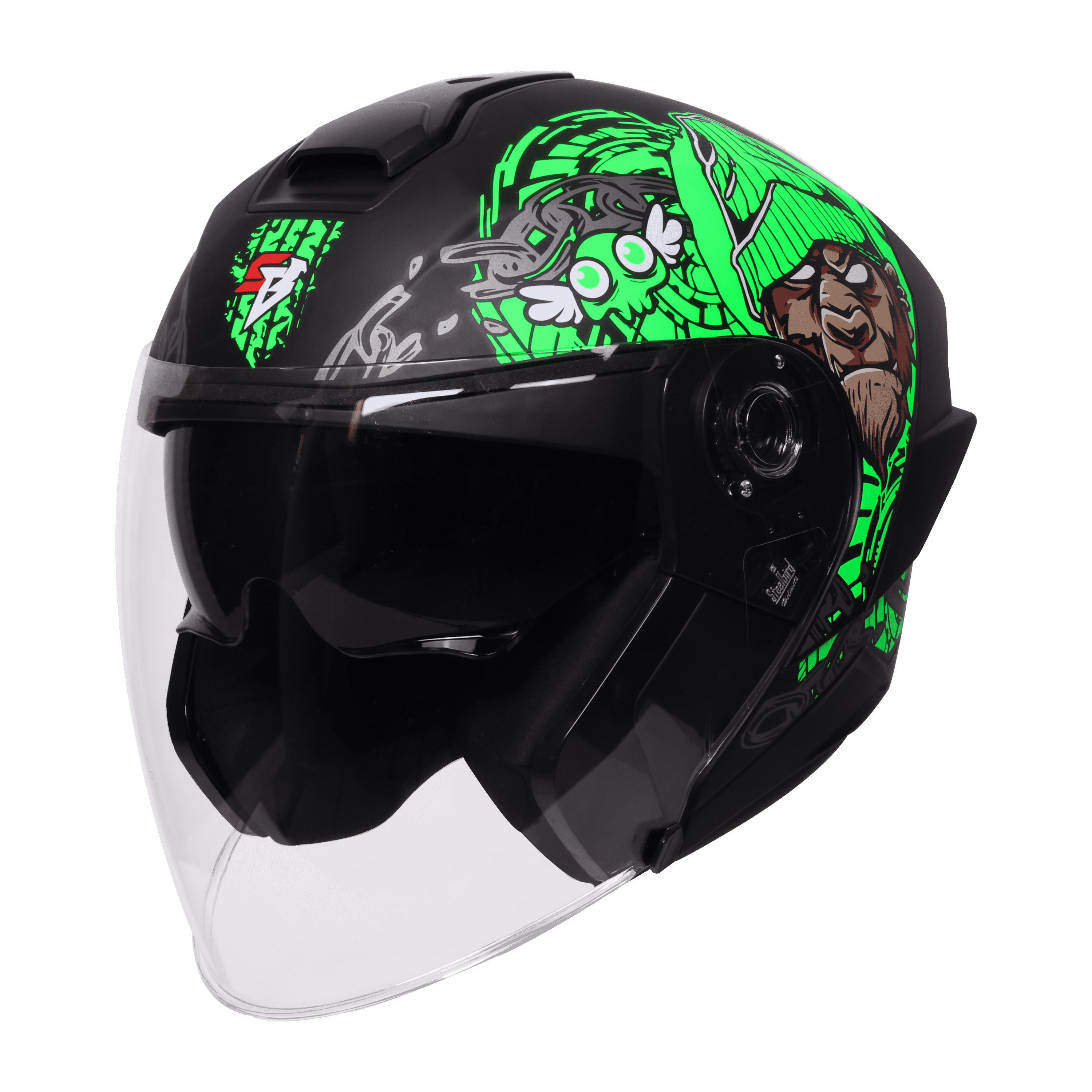 SBA-10 ISS MAD APE GLOSSY BLACK WITH GREEN